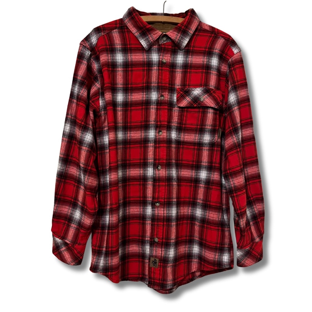 Legendary Whitetails Buck Camp Cotton Red Men’s Flannel